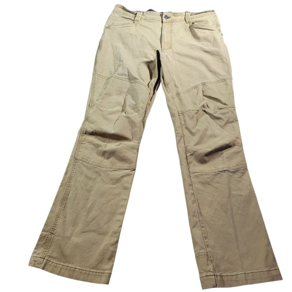 Wrangler Pants Mens 36x32.5 Beige Tag 36x34 Reinforced Utility Straight Work